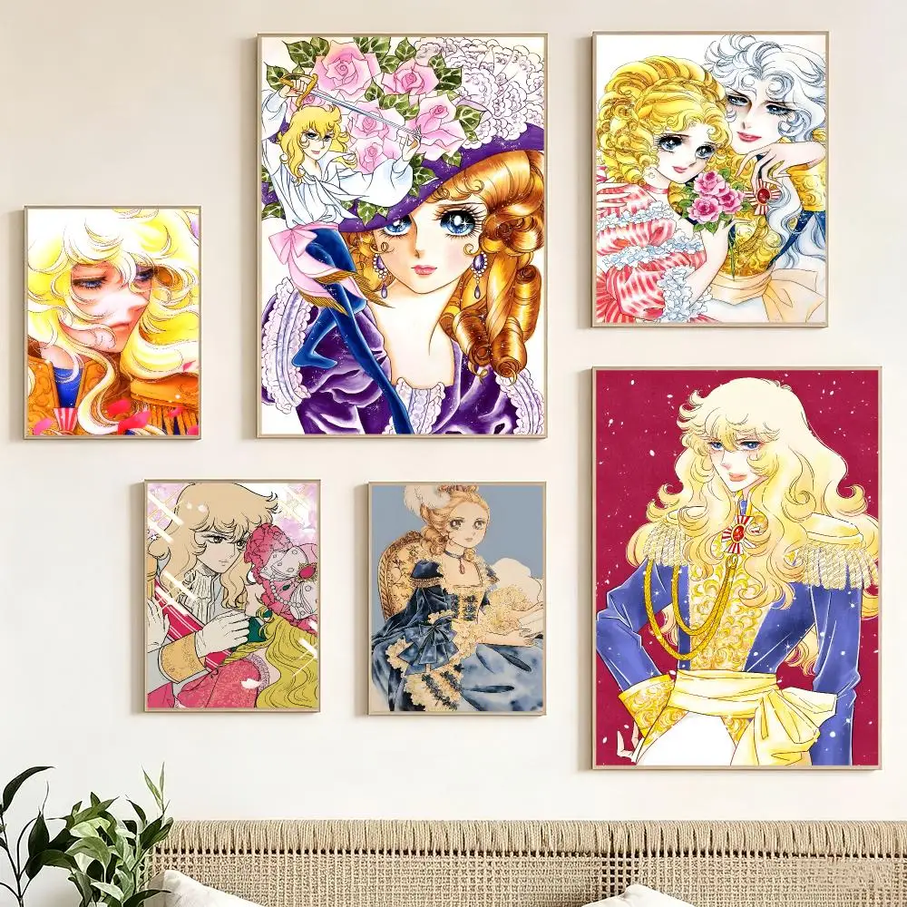 Shoujo Manga T-The Rose of Versailles Poster impermeable para el hogar sala de estar dormitorio bar decoracion estetica
