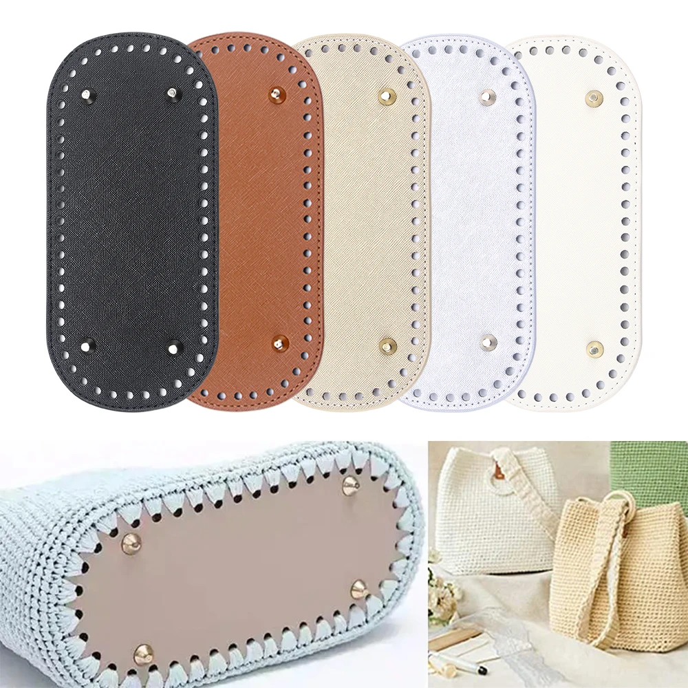 1 قطعة DIY الحياكة بولي Leather حقيبة جلدية أسفل الملحقات Temaplate ، دائرة و البيضاوي أسفل قالب الاستنسل ، DIY بها بنفسك الكروشيه نسج المواد أداة #4