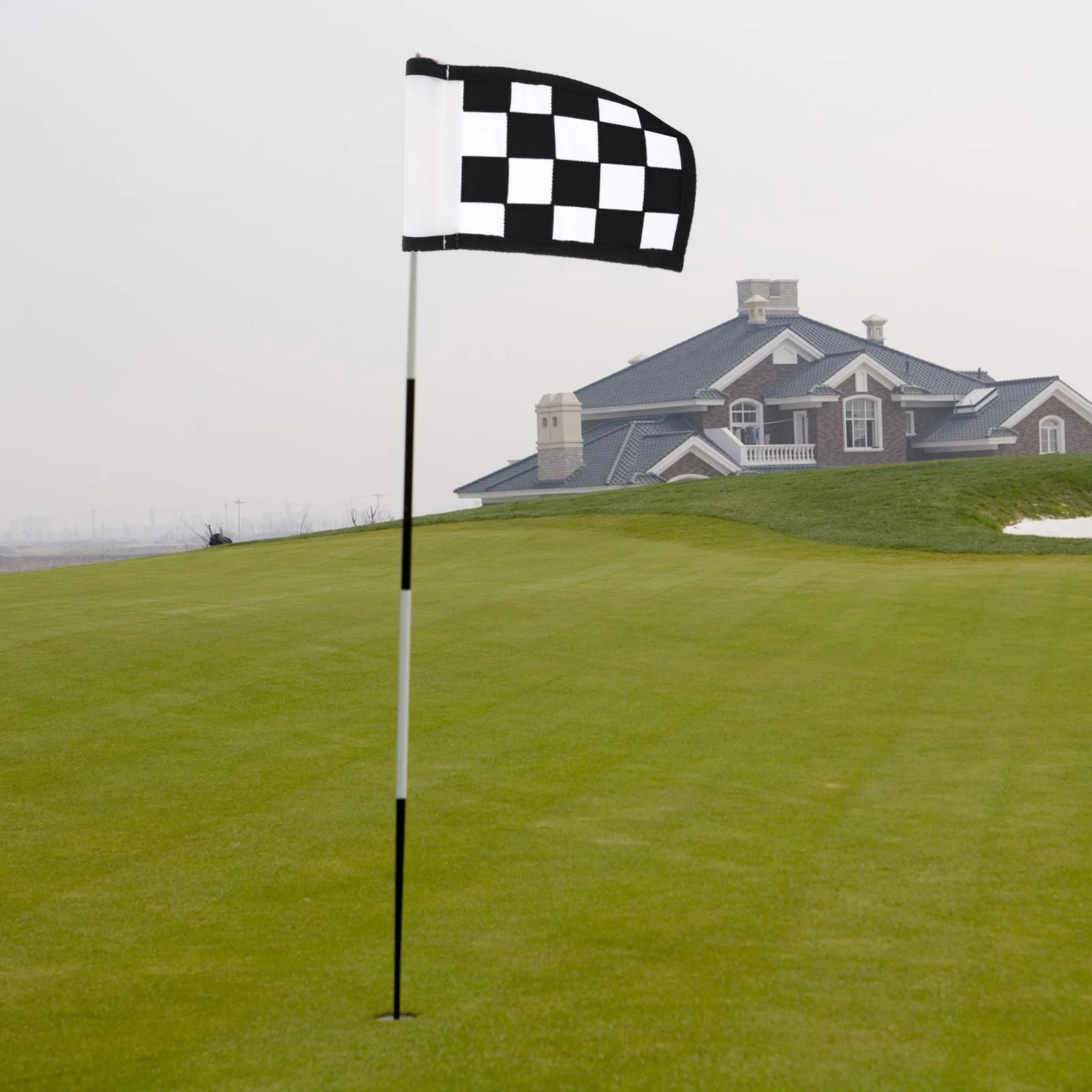 

Golf Training Flag Checkered Banner Detachable Target Practice Course Supplies Lightweight Portable Nylon Golf Equipment