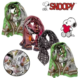 Snoopy Cartoon Women Scarf Anime Figure Woodstock Fashion Boys Girls Silk Scarf Winter Autumn Warm Neck Collar Kerchief Gifts