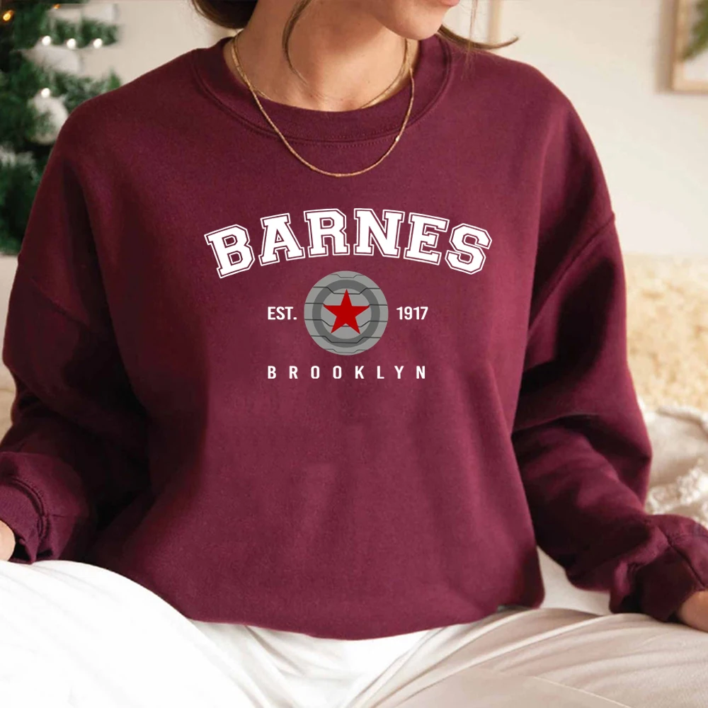 Vintage Barnes 1917 Unisex Crewneck Sweatshirt Winter Soldier Hoodies Women Graphic Hoodies Movie Series Sweatshirt Fans Gift