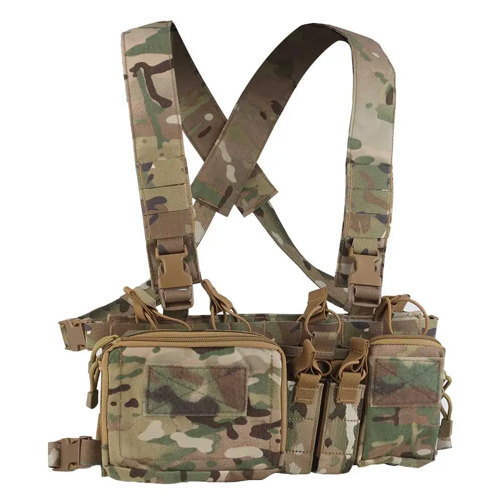 

Tactical Chest Hanging Vest With Quad 5.56 MOLLE Multifunctional Storage Attachment Pack