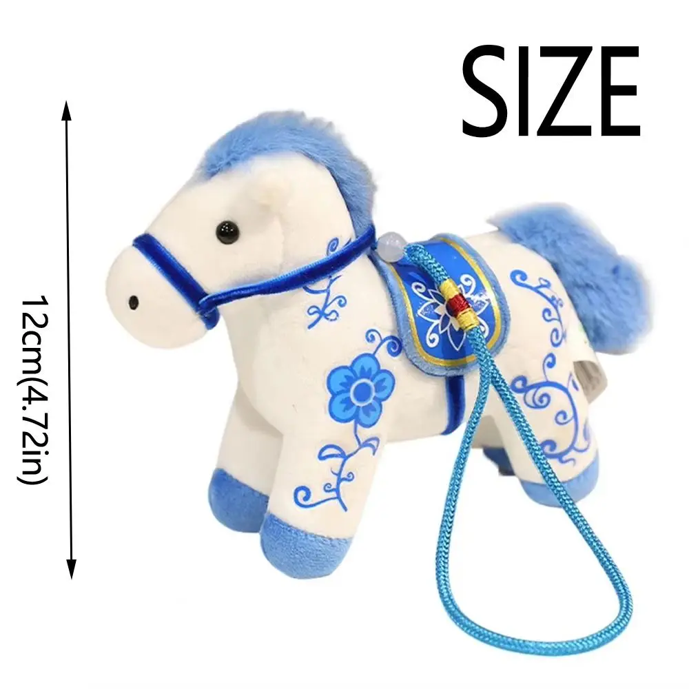 Geluk Leuke Knuffeldier Paard Kawaii 12 Cm Cartoon Ros Pop 2026 Jaar Van Paard Zachte Zodiac Pony Beeldje verjaardagscadeau
