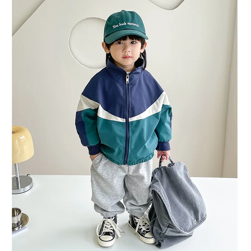 Autumn Baby Boys Windproof Jacket Children\'s College Style Coat Outdoor Camping Varsity Bomber Outerwear Uniform for Girls Tops