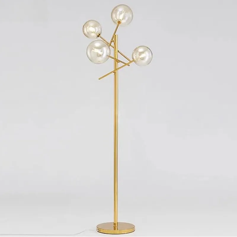 Denmark Glass Bubble Ball Floor Lamp Nordic Magic Bean LED Stand Lamps Living Room Bedroom Bedside Lamp Luxury Post-modern E27