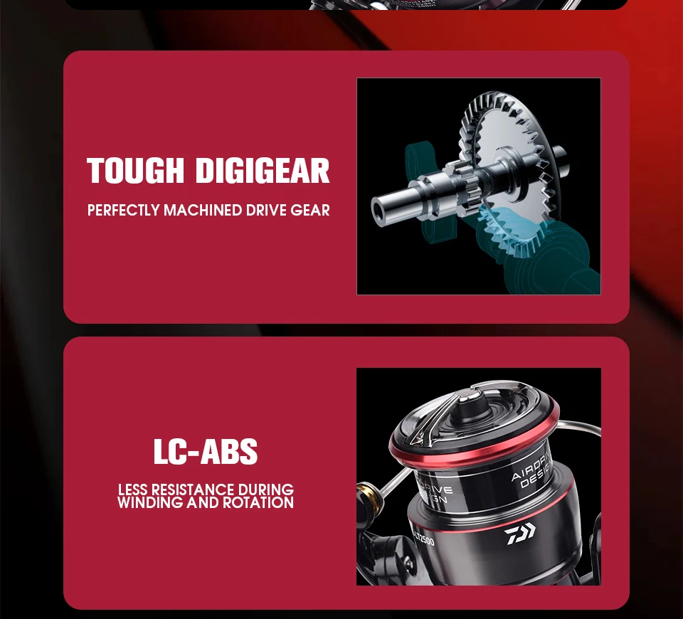 2025 Original DAIWA Angelspinnrolle FUEGO CS LT 1000-6000 Angelrollen 5 kg/10 kg/12 kg Leistung 5,3:1/6,2:1 Meerwasserrollen – Detail 9