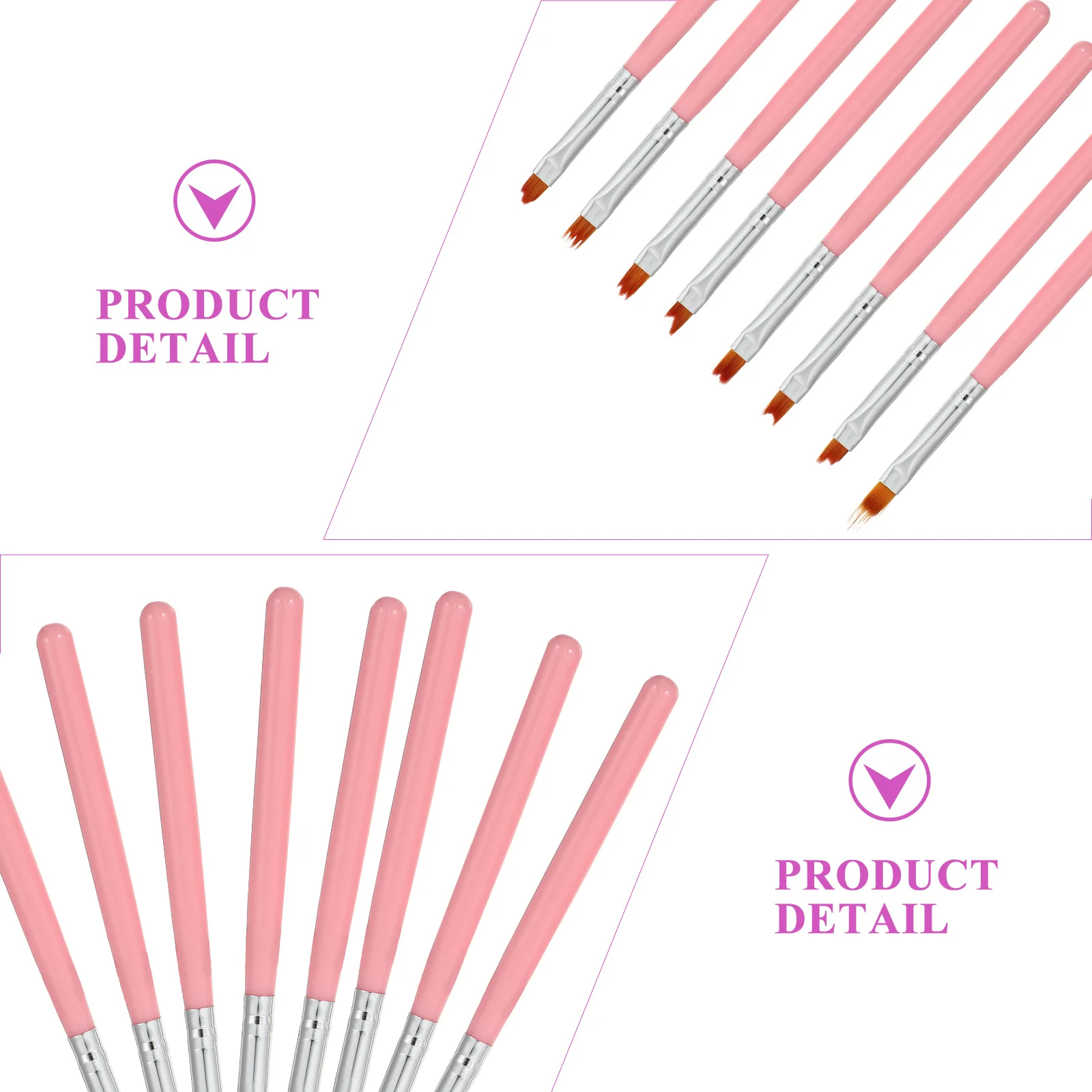 

8Pcs Nail Art Brush Pen Set DIY Drawing Tool for French Tips Checkered Patterns Waves Bowknot Fishtail Striped Designs Manicure
