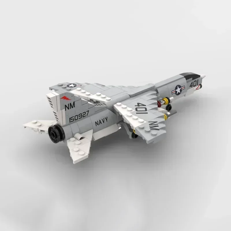 Moc Building Bricks Military Model 1:72 F-8E Crusader Fighter Technology Modular Blocks Gifts Christmas Toys DIY Sets Assembly