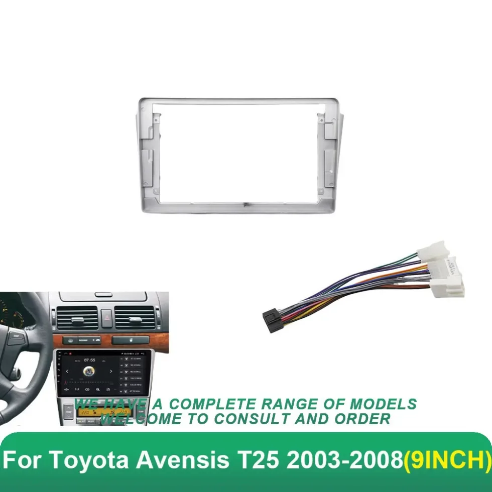 

Car Audio Fascia Frame Android Radio DVD Player for Toyota Avensis 2002-2008 Video Panel Trim Power Wire