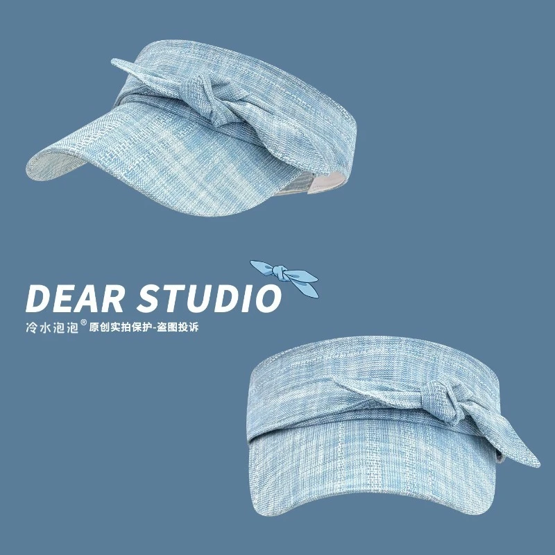 Japanese Small Fresh Fashion Twisted Linen Breathable Visor Cap Summer Outdoor Sports Sunshade Baseball Hat for Women