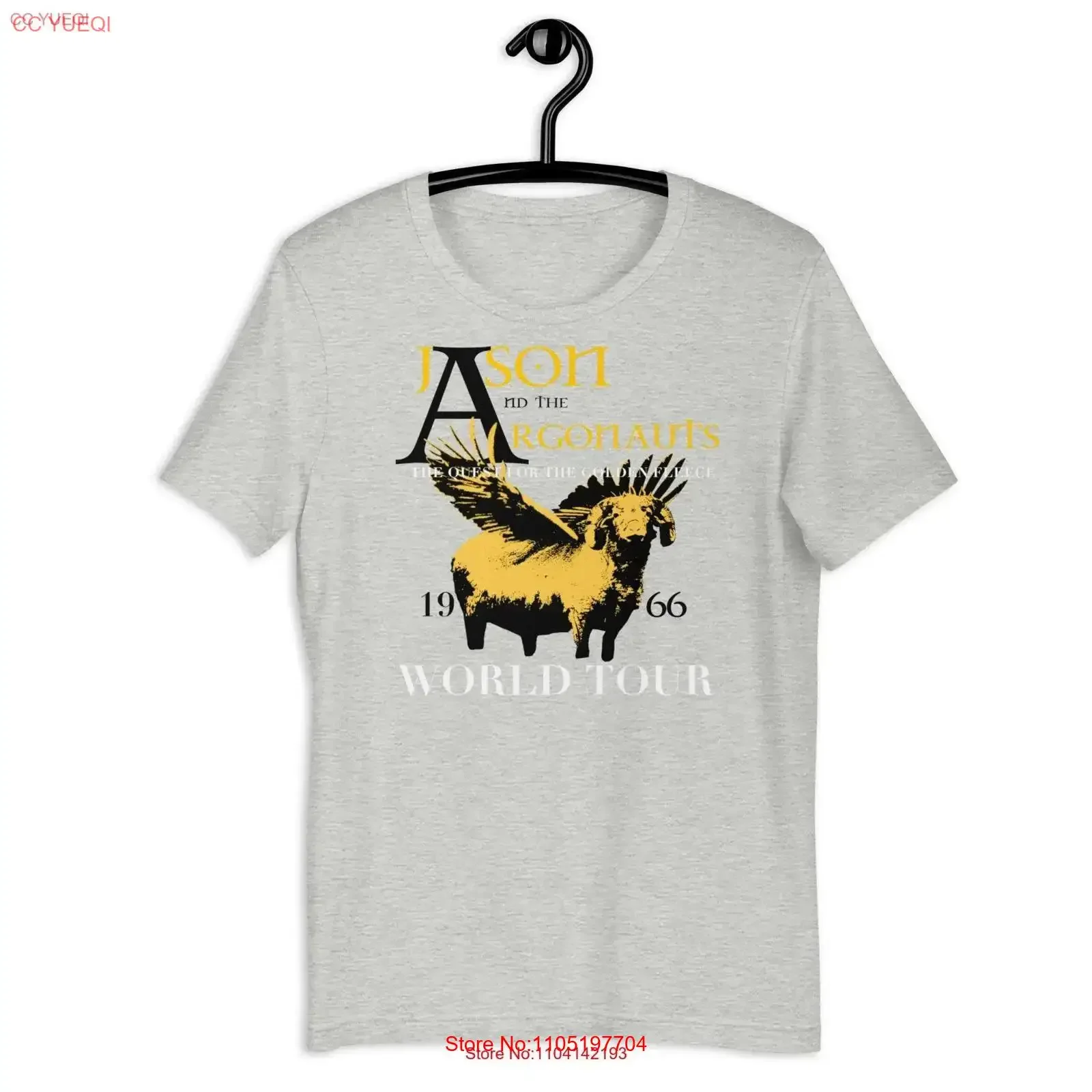 تي شيرت جيسون وأرجوناوتس تصميم جولة حول العالم الأصلي الأساطير اليونانية فرقة قطنية ناعمة مستوحاة من البطل 1966 عتيقة مغسولة
