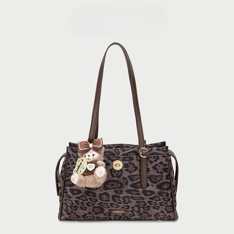 

Модные сумки большой емкости из искусственной замши для подмышек с леопардовым принтом, пикантная сумка на одно плечо для девочек, женская сумка из мягкой кожи