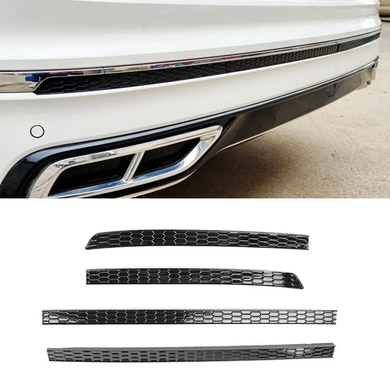 Honeycomb Style ABS Black Car Auto Accessories Rear Bumper Fog Light Lamp Cover Trims For VW Tiguan R-Line 2017 - 2021 2022 2023