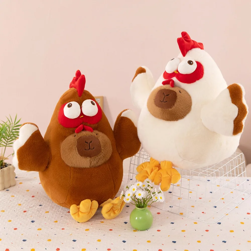 

Курица-капибара, плюшевая игрушка, пушистая коричневая курица, капибара, хлопковая кукла, мягкая капибара, мягкая кукла на день рождения