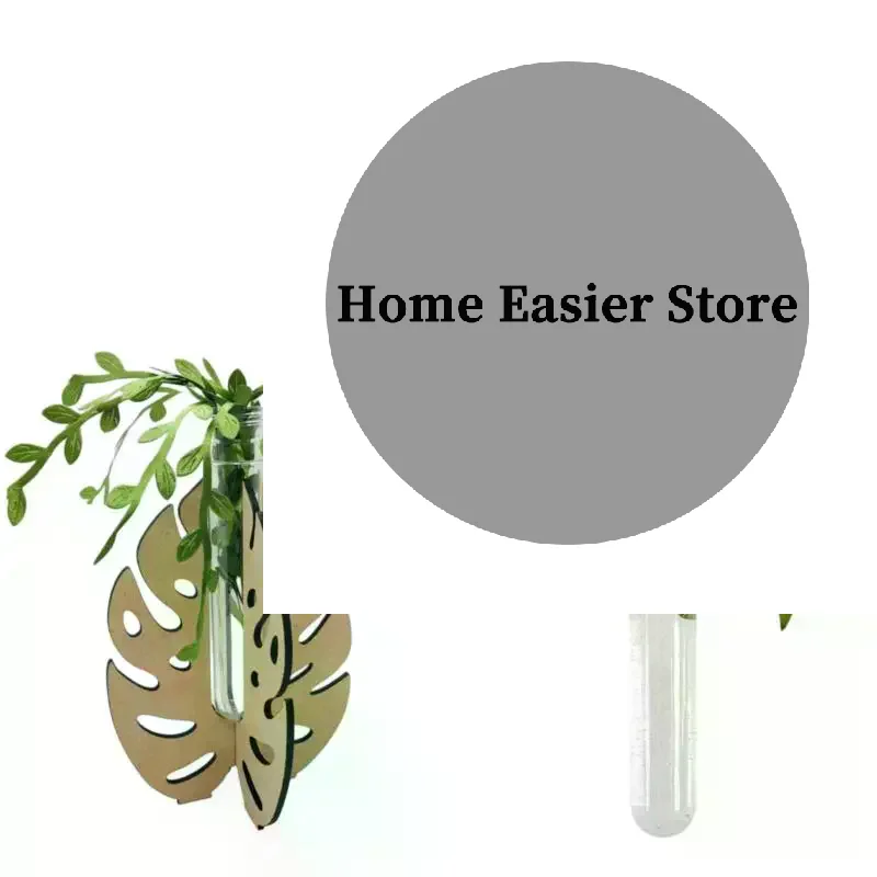 Wall Mounted Wooden Monstera Hydroponic Vase Test Tube Plant Holder Indoor Propagation Station Holder For Ins Style Home Decor