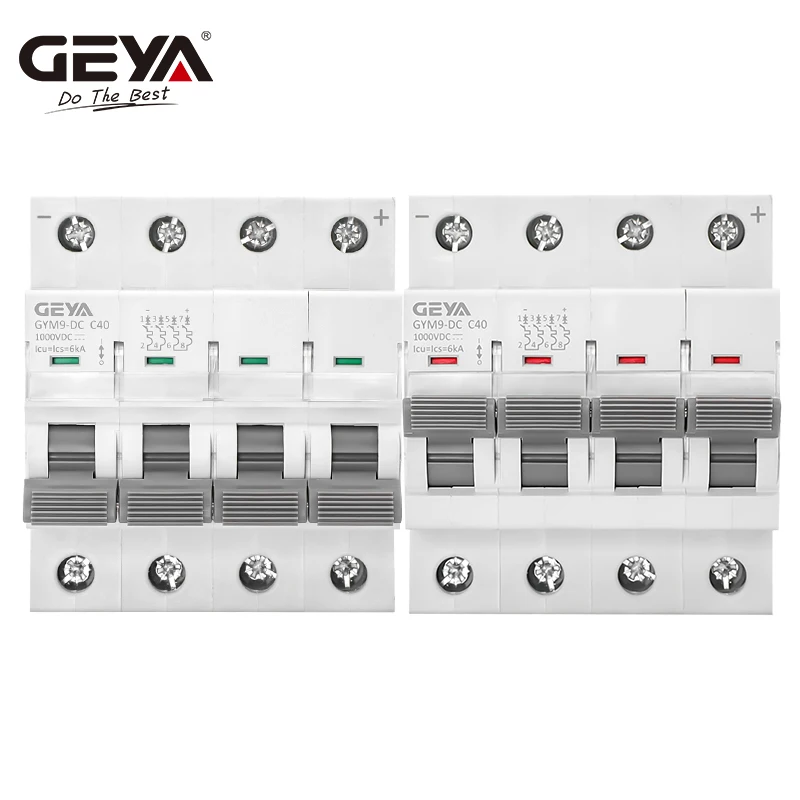 GEYA MCB DC 1000V MCB Mini Circuit Breaker DC 6A 10A 16A 20A 25A 32A 40A 50A 63A 4 Poles IEC60947