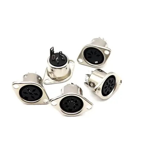 【5PCS】3/4/5/6/7/8PIN Panel Mount Female Jack DIN Adapter MIDI Cable Connector