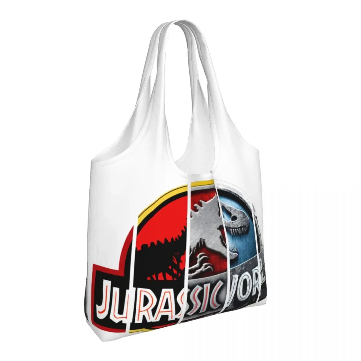 Cute Printed Jurassic World Park Shopping Tote Bag Durable Canvas Shopper Shoulder Dinosaur Film Bags Handbags