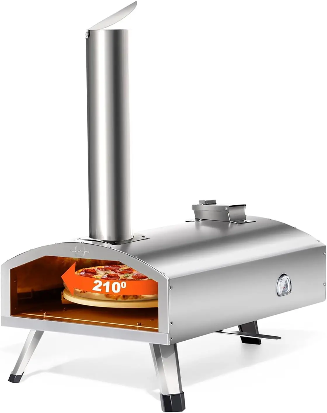 Multi-Fuel Outdoor Pizza Oven With Rotatable Stone, 12