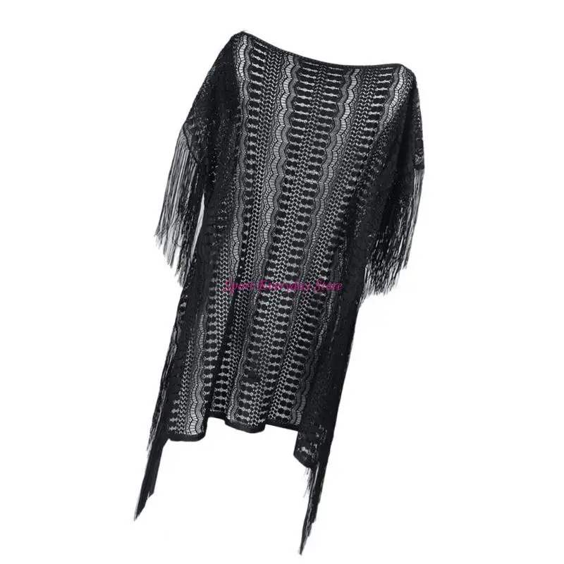Vestido praia women hollow out praia encobrimento roupas banho sólidas com tassels maiôs maiôs para a praia jome