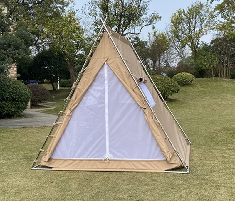 

Canvas Camping Pyramid Tipi Tent Adult Indian Teepee Tent for 2 Person