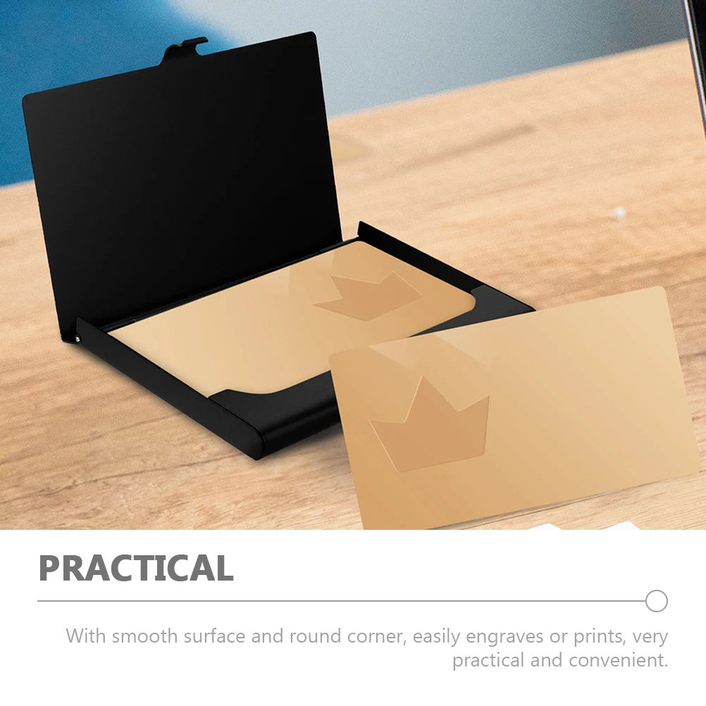 

2Pcs Metal Business Card Box Sublimation DIY Heat Transfer Case Portable Blank Name Cards Holder for Office Workers Nurses