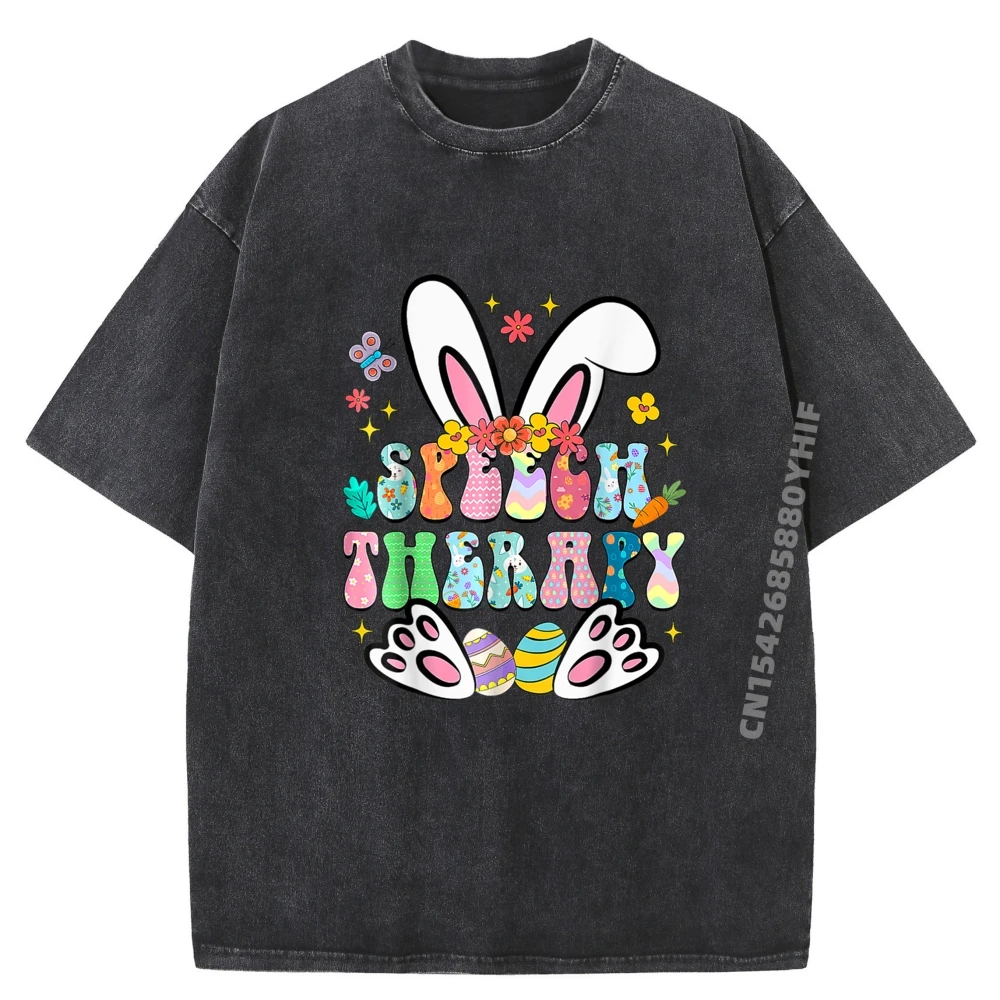 

Speech Therapy Youth T Shirts Graphic Tees Mens Outdoor Printed Tee-Shirts Fashion Washed Clothes Funny
