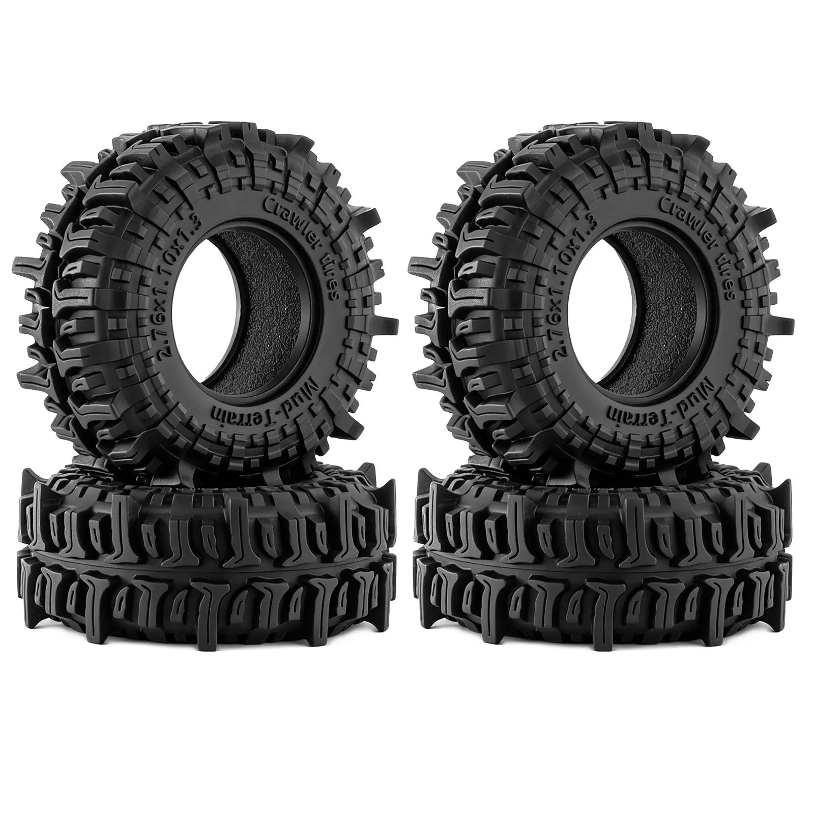 4pcs 1.3 inch 70*28mm Rubber Crawler Tire Tyre for 1/24 1/18 Axial SCX24 AX24 FMS FCX24 TRX4M Ascent-18 RC Crawler Upgrade Parts view 4
