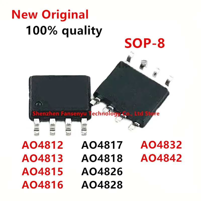 (10piece)100% New AO4812 AO4813 AO4815 AO4816 AO4817 AO4818 AO4826 AO4828 AO4832 AO4842 SOP-8 Chipset