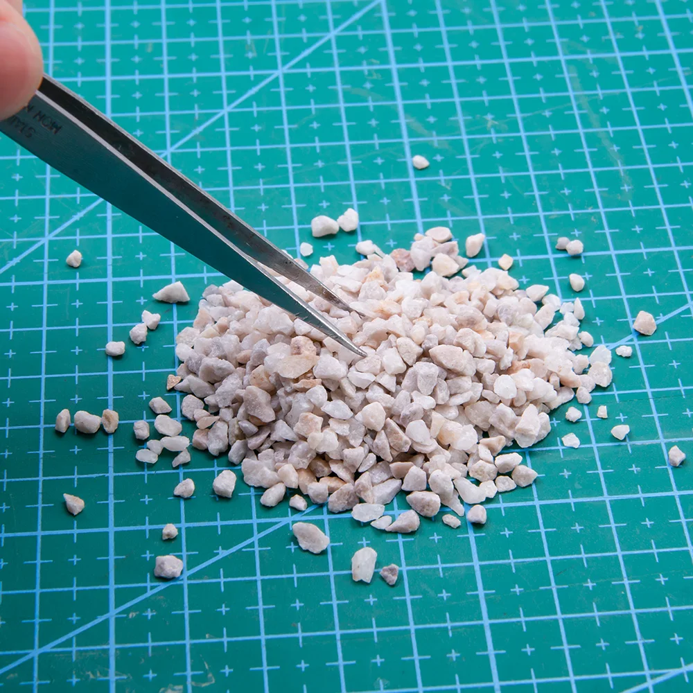 Ghiaia modello in scala HO/N da 50G - Sabbia realistica per terreni ferroviari e diorama, struttura in pietra naturale per la costruzione di scenari in miniatura fai-da-te