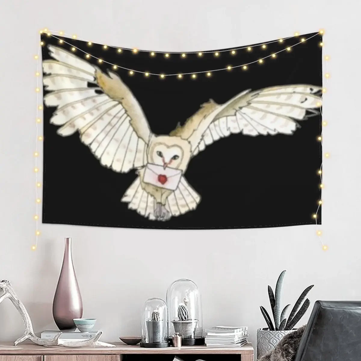 Flying Owl for Wizards Sticker Aesthetic Room Decorations Room Design Room Decor Cute Decorations Aesthetics Tapestry