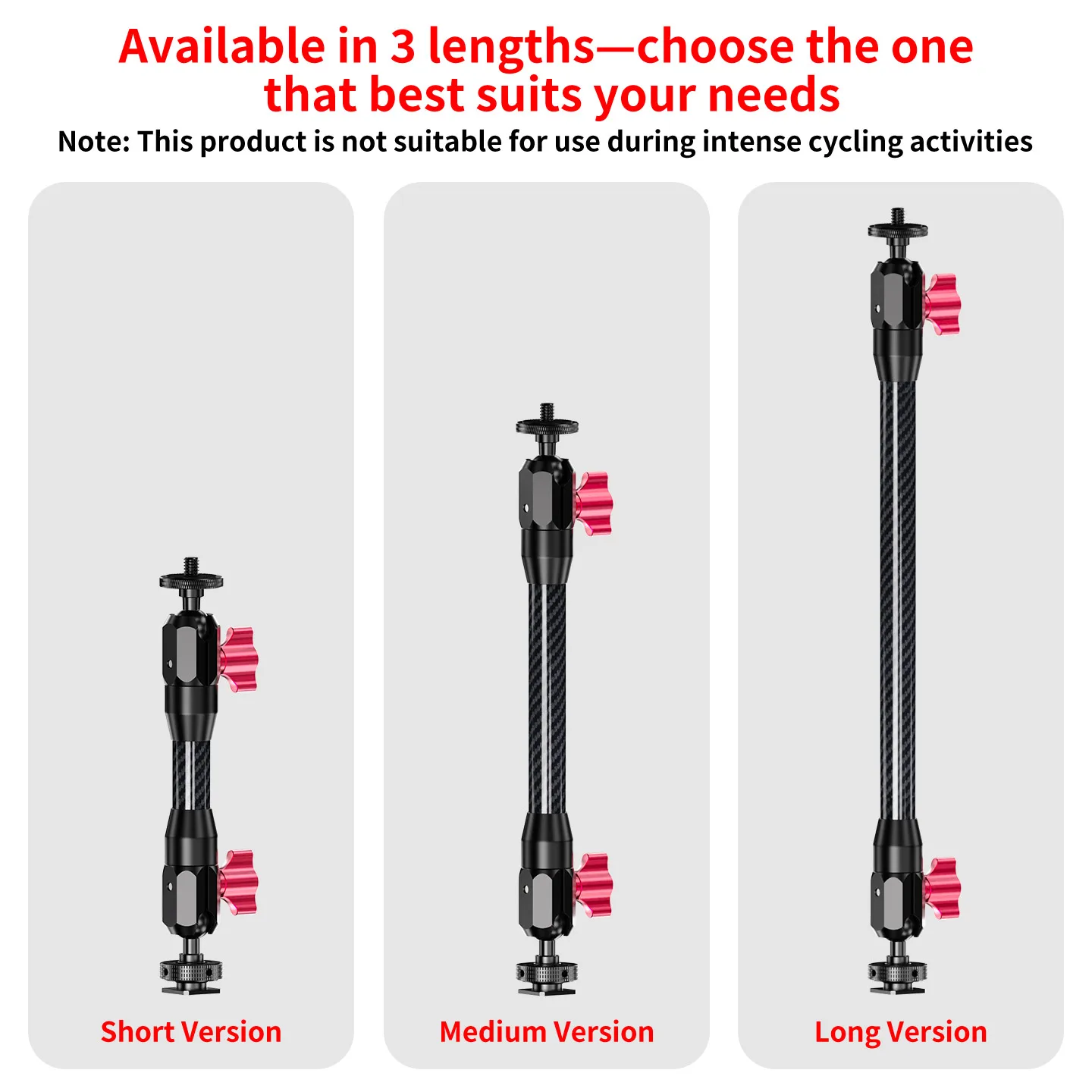 Doppel-Kugelkopf 1/4 Zoll Schraube auf Cold Shoe Halterung Magic Arm Aluminium Glasfaser Verlängerungsarm für Kamera Monitor Füllicht Krabbenklemme – Detail 1