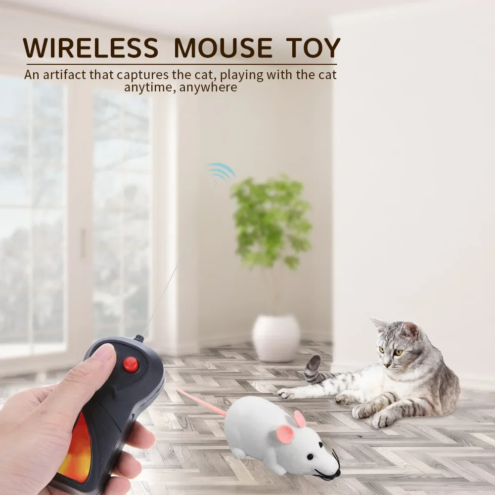 RC Electronic Mice Cat Toys Wireless Plush Rat Remote Control Simulatiol Funny Interactive Rat Toys for Pet Kitten Cat