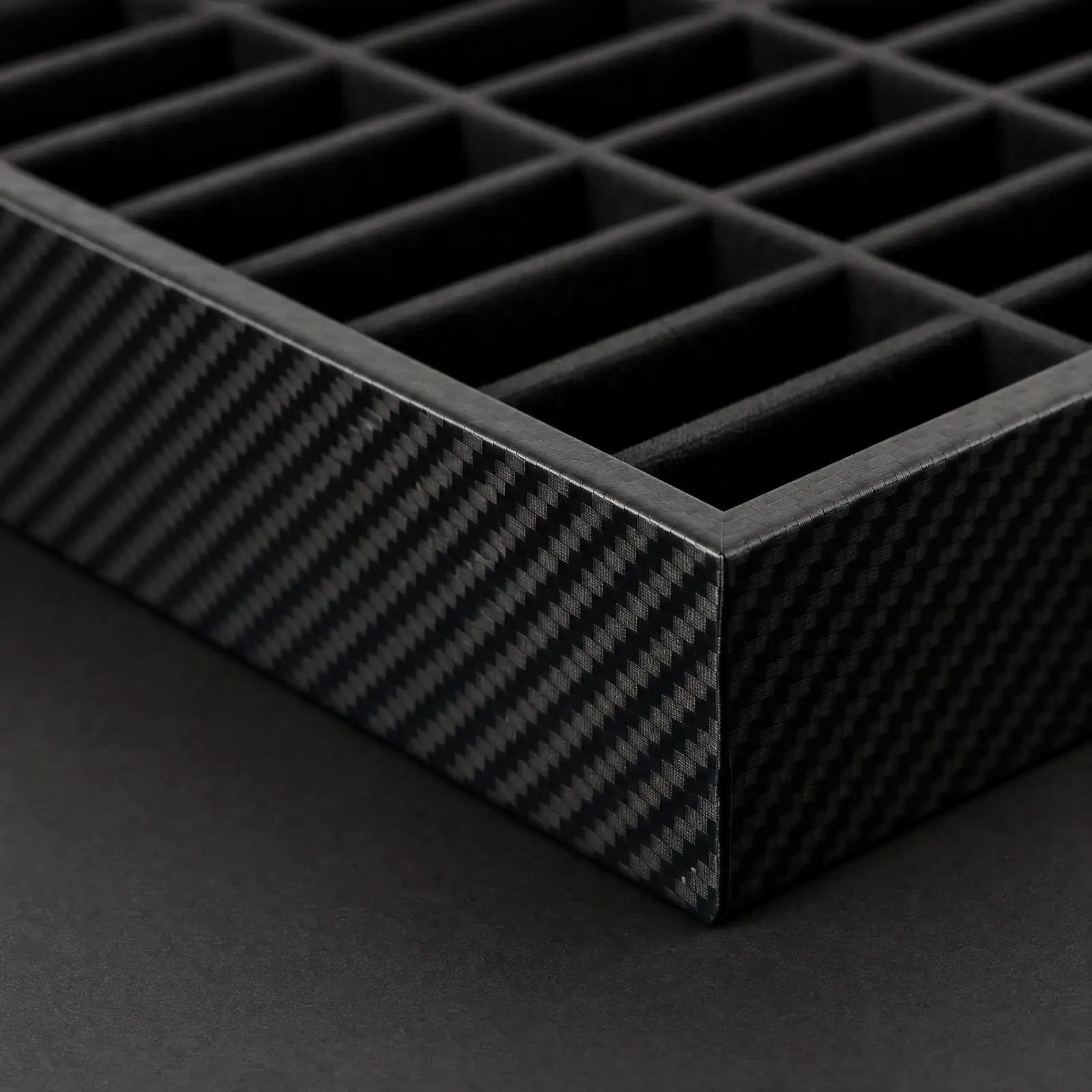Bracelet Display Tray Carbon Black Finish with Upright Slots for Boutique Counter and Home Storage Use