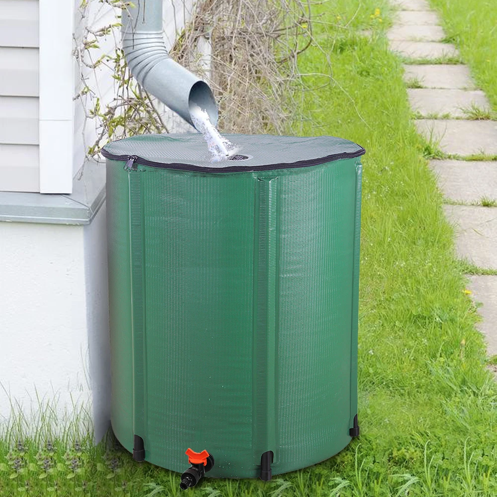 50/66/100 Gallon Collapsible Rain Barrel Watering Kits Portable Water Storage Tank Rainwater & Water Collection System Container