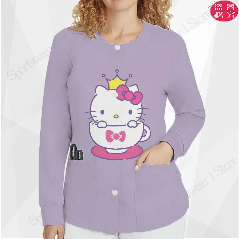 Uniforme de enfermera para mujer, Sudadera con capucha, chaqueta de estilo coreano para otoño e invierno, novedad de 2023