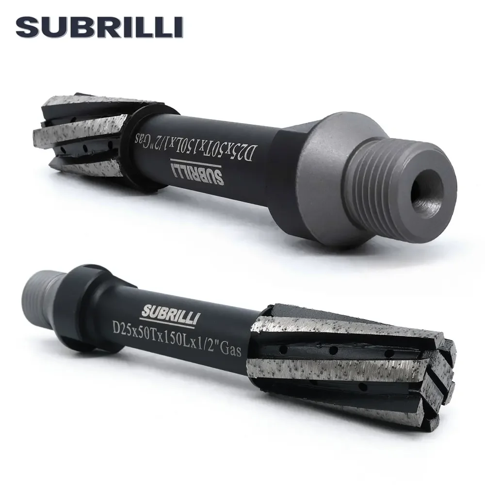 SUBRILLI Zero Tolerance Diamond Drum Wheel Hole Milling Cutter for Stones and Concrete D25/D30*T50*L153mm