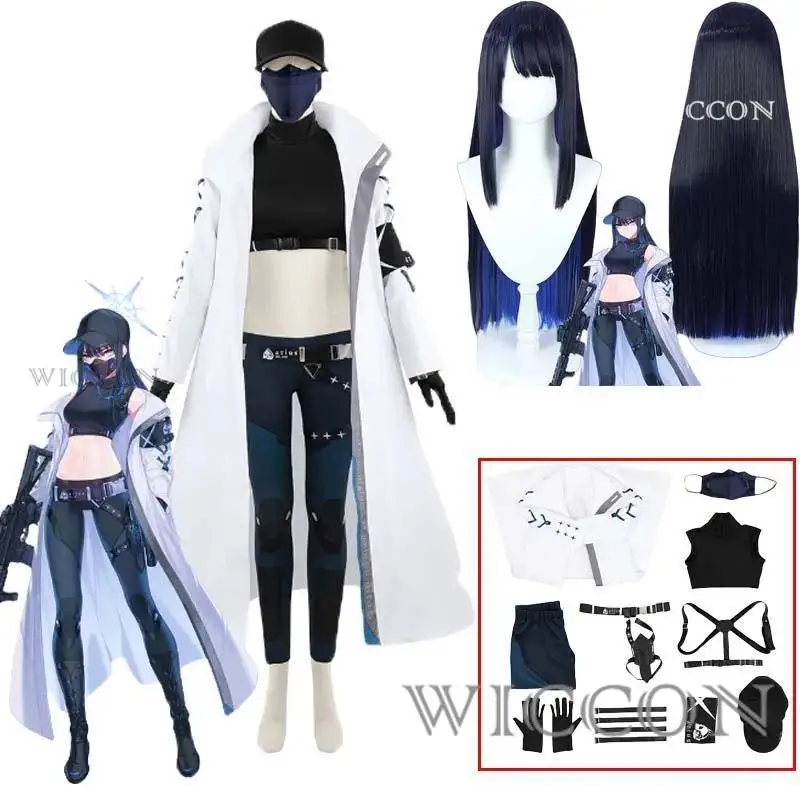 

Game Blue Archive Jomae Saori Cosplay Costume Women Cute Party Uniforms Cost Top Pants Black Blue Hair Baseball Cap Accessories