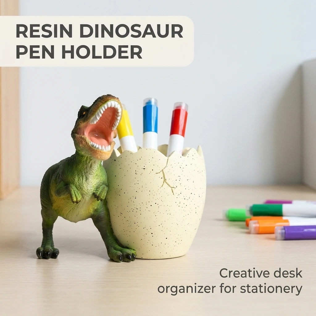 1pc Pen Holder Cute Resin Desk Organizer for Kids Study Table Office Stationery Storage Graduation Gift Durable