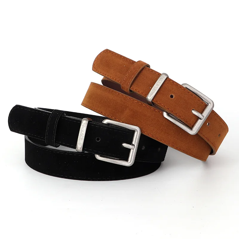 2.8CM X 105CM Women New Frosted Anti velvet Belt match Jeans Skirt Fashion High end Sense Simple Cross Matte Fashionable Waist