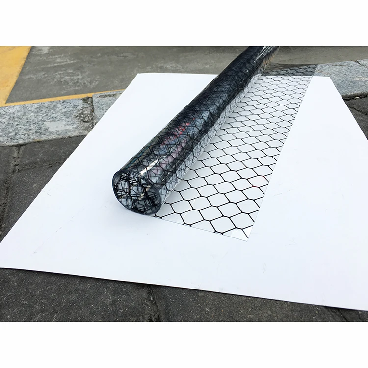 2025 Prodotti popolari Tenda stampata in carbonio PVC ESD Pellicola in PVC stile griglia trasparente Rotolo Tenda a griglia in PVC ESD per camere bianche