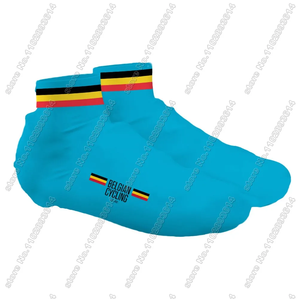 Belgium National 2024 Team Cycling Shoe Covers Winter BlueBike Shoes Cover MTB Jerseys Dust-proof Non-slip Outdoor Overshoes