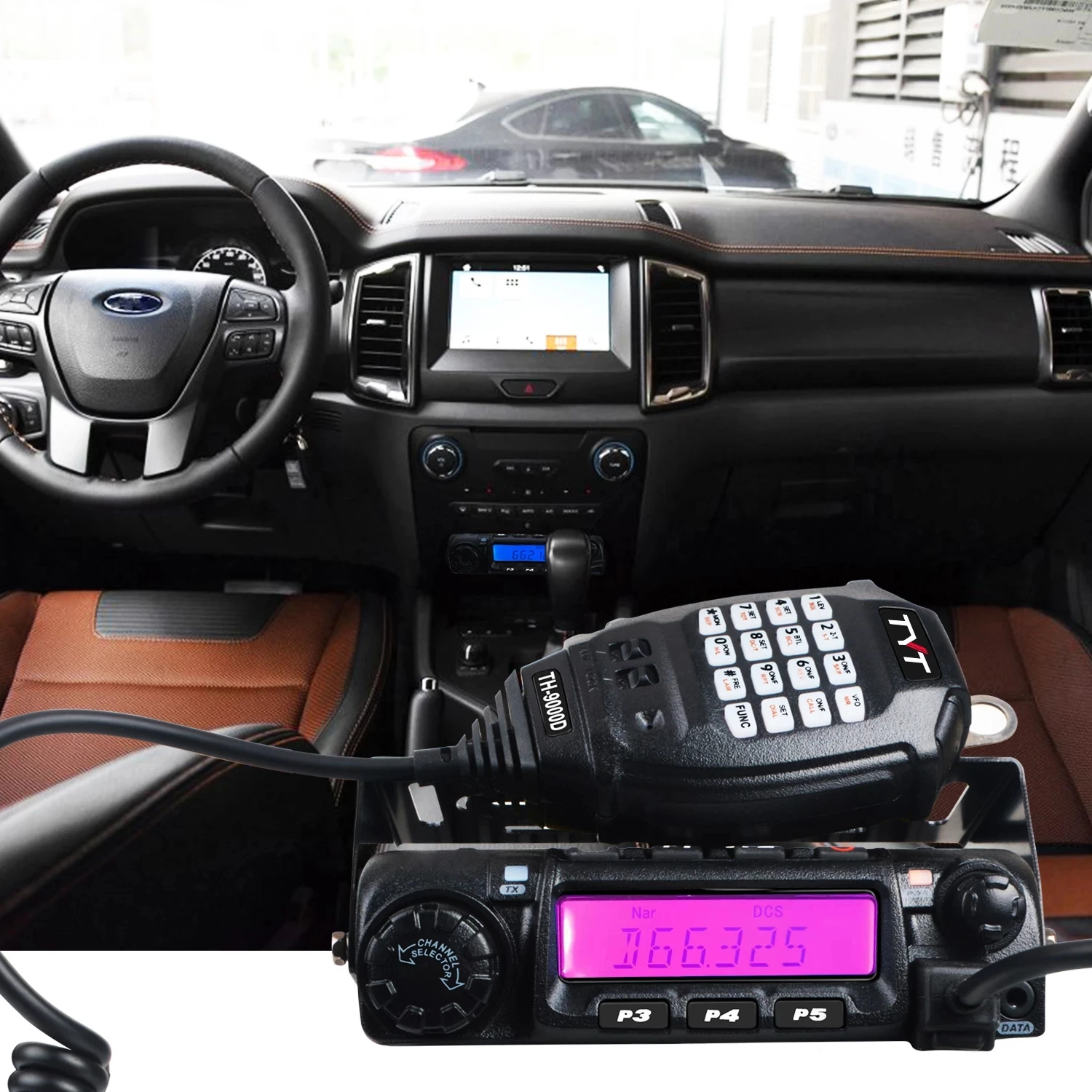High Quality 60W Walkie Talkie UHF400-490Mhz/VHF136-174/66-88/220-260 MHz 200 Channels Car Mobile Radio Transmitter Tyt TH-9000D