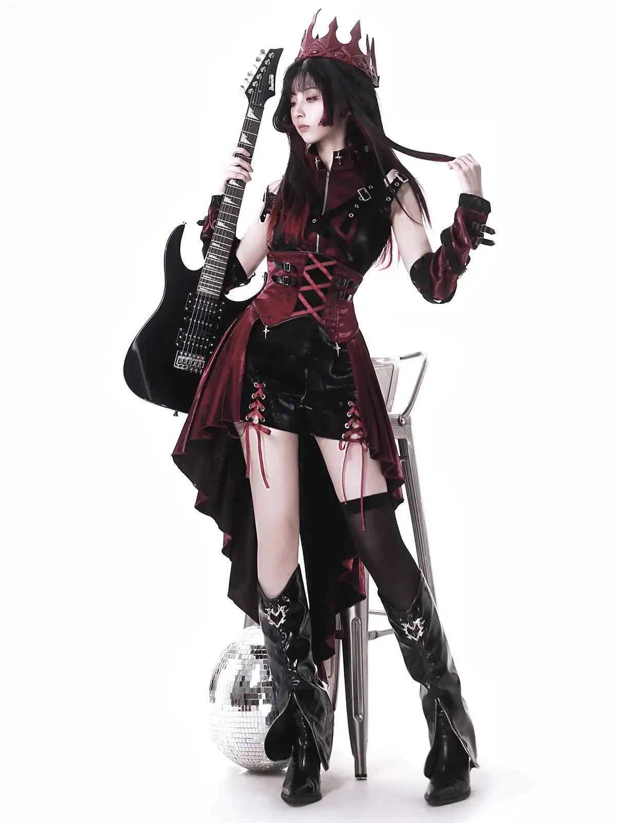 

New Future Assassins Lolita Goth Clothes women Fiesta Carnival Halloween Cos Cosplay Tops Shorts Strap Dress Hand Sleeves Suit