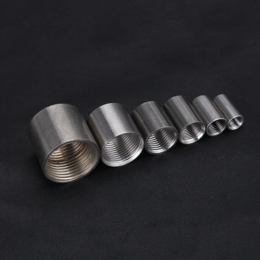 1/8" 1/4" 3/8" 1/2" 3/4" 1" 2" 3" 4" BSPT Female Round Coupler Connector Adapter 201 304 316 Stainless Steel Pipe Fitting Water