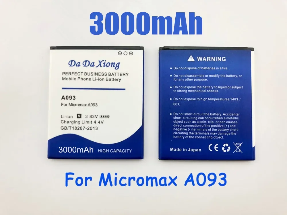 

Аккумулятор 3000 мАч A093 Для Micromax аккумулятор высокого качества