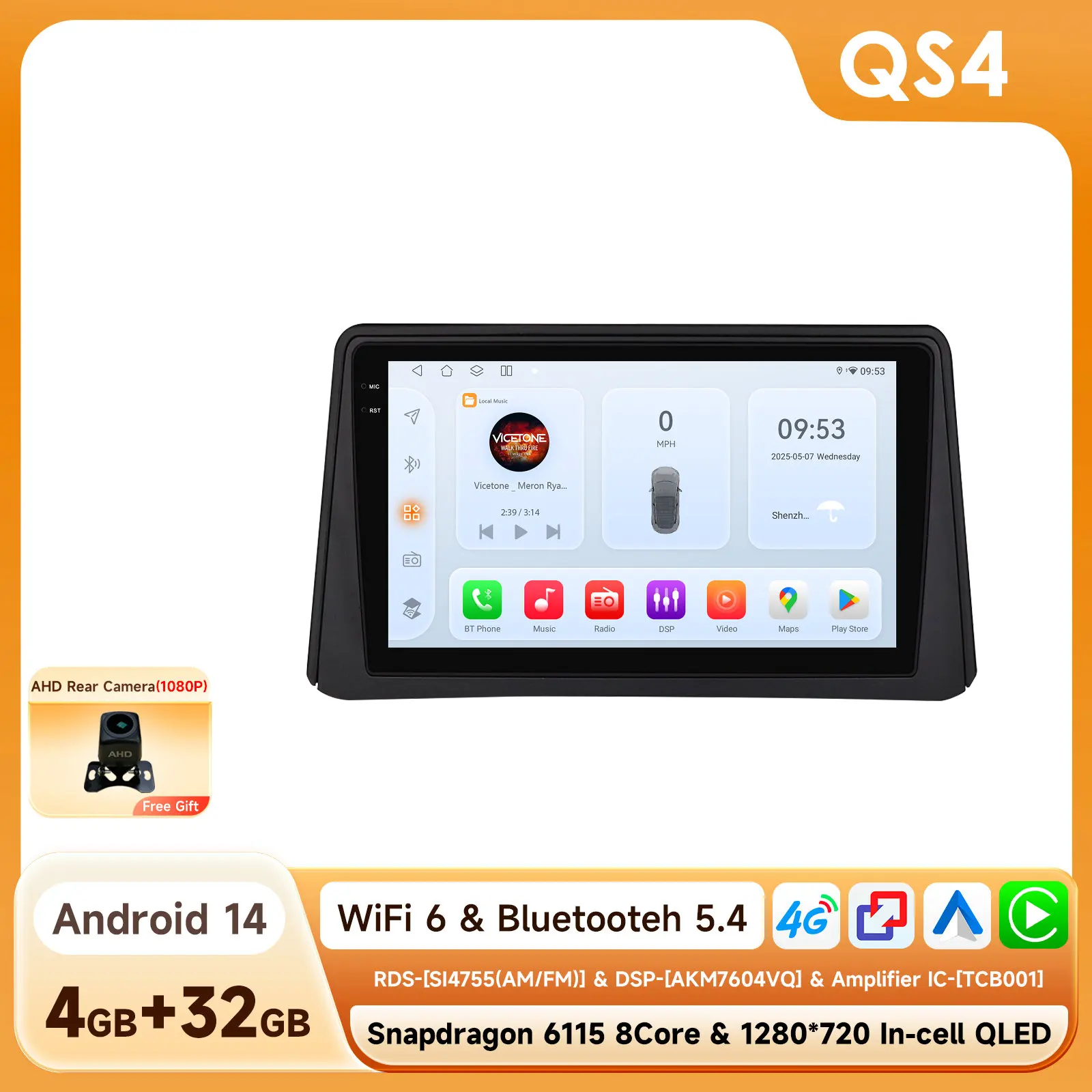 8G 128G 2Din Android 14 Autoradio Multimedia Speler voor Opel Mokka 2012 2013 2014 2015 2016 Autoradio GPS Navi Wifi Audio Stereo