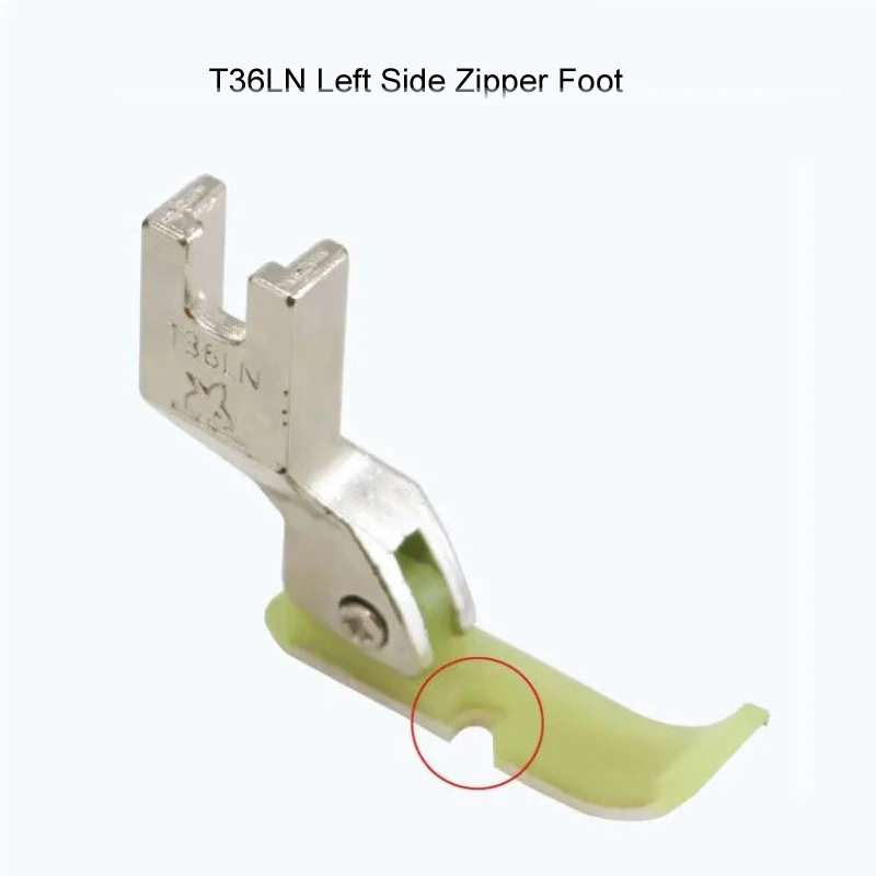 Cording Zipper Foot P36N/P36LN/T36N/T36LN Left,Right Narrow Teflon Foot High Shank for Industrial Lockstitch Sewing Machine
