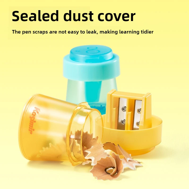 เครื่องเหลาดินสอแบบใช้มือคาซิเมียร์ ทริปเปิ้ลโฮลสำหรับนักเรียนเครื่องตัดดินสอขนาดเล็กแบบพกพาความจุขนาดใหญ่เครื่องเขียนอุปกรณ์การเรียน