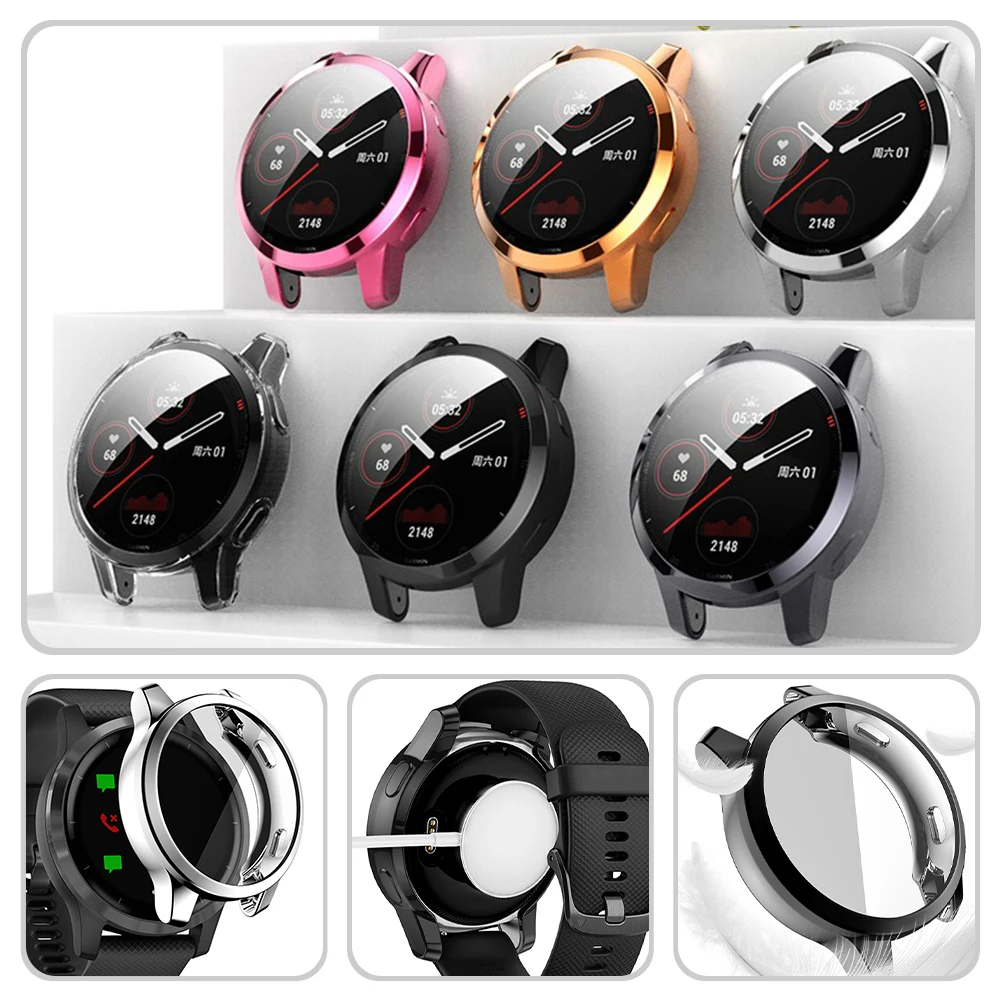 

6pcs Tpu Electroplated Protective Case For Watch Screen Scratch Resistant Lightweight Fit Smartwatch Replacement Cover Sports
